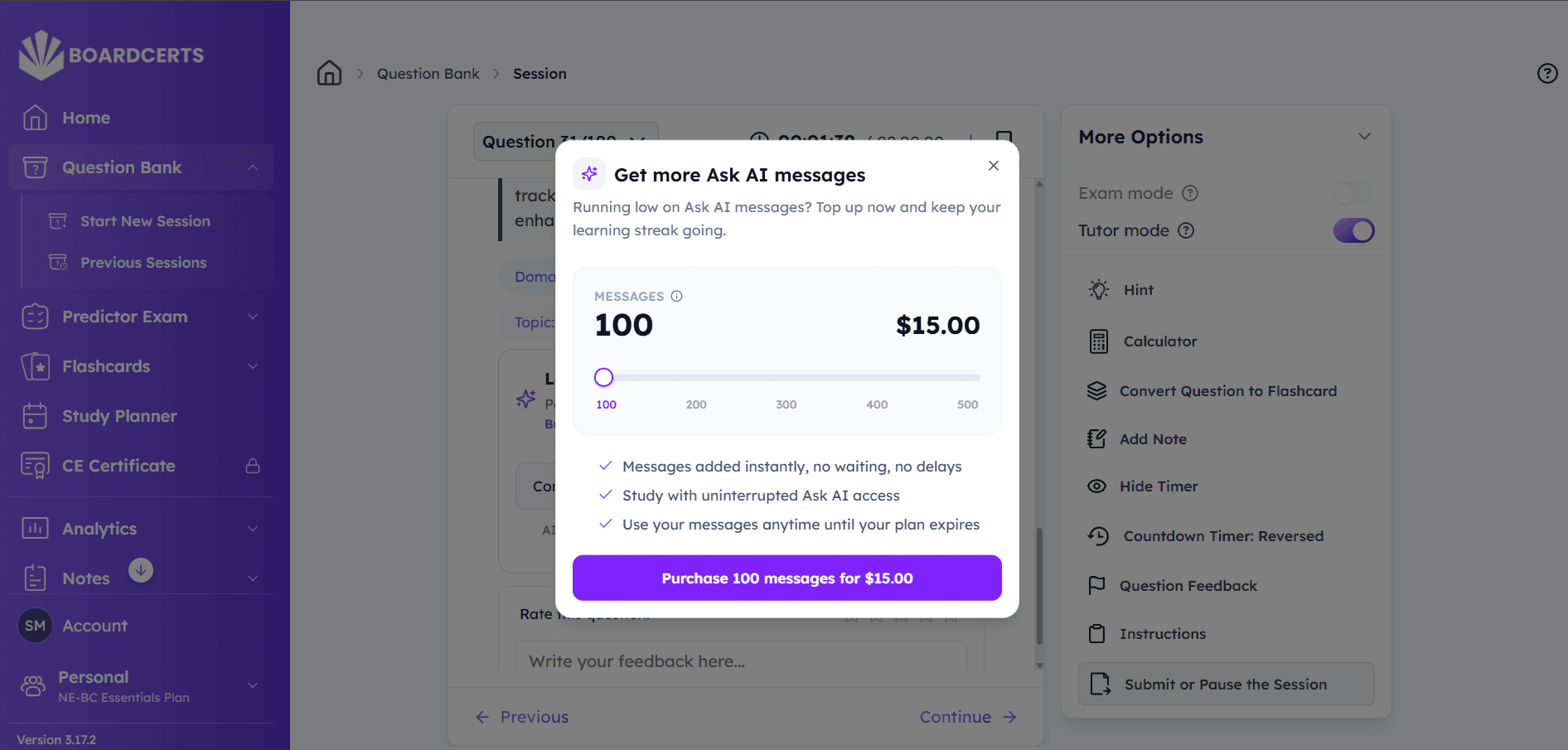 BoardCerts AI - flexible pay-as-you-go access to AI study sessions